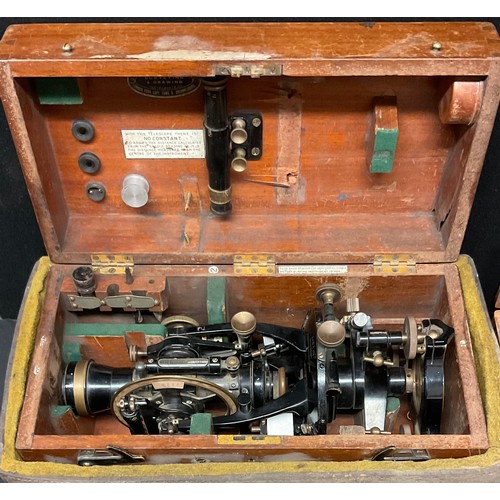 774 - A Cooke, Troughton & Simms theodolite, model number Y887, mahogany case with stitched leather carry ... 