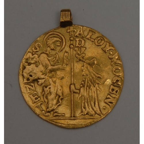 870 - Coins and Antiquities - a gold ducat of the Serene Republic of Venice: obverse St. Mark giving the g... 