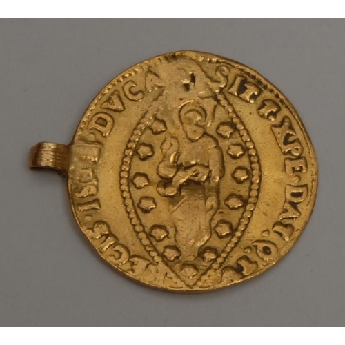 870 - Coins and Antiquities - a gold ducat of the Serene Republic of Venice: obverse St. Mark giving the g... 