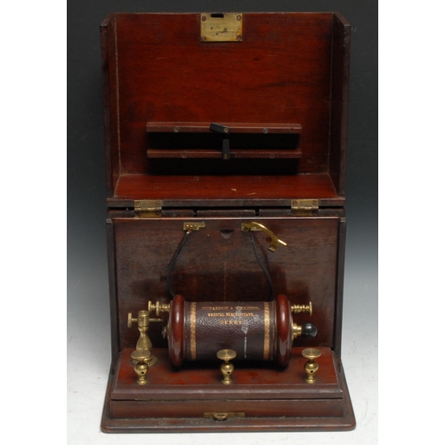 772 - A 19th century electric shock machine, the barrel inscribed Richardson & Wilkinson, Medical Electric... 