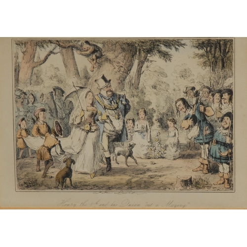 879 - John Leech (1817 - 1864), after,  set of seven caricature and comical prints, Embarkation of King He... 