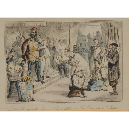 879 - John Leech (1817 - 1864), after,  set of seven caricature and comical prints, Embarkation of King He... 