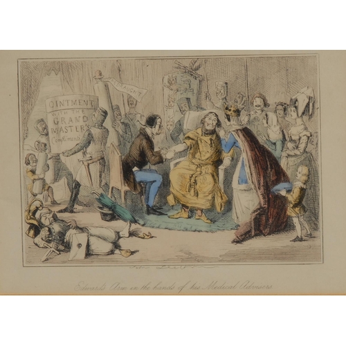 879 - John Leech (1817 - 1864), after,  set of seven caricature and comical prints, Embarkation of King He... 