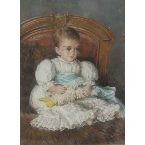 893 - Emily Mitchell (Active 1870's - 1890's)
Portrait of a Young Child 
signed, pastel, 69cm x 51cm