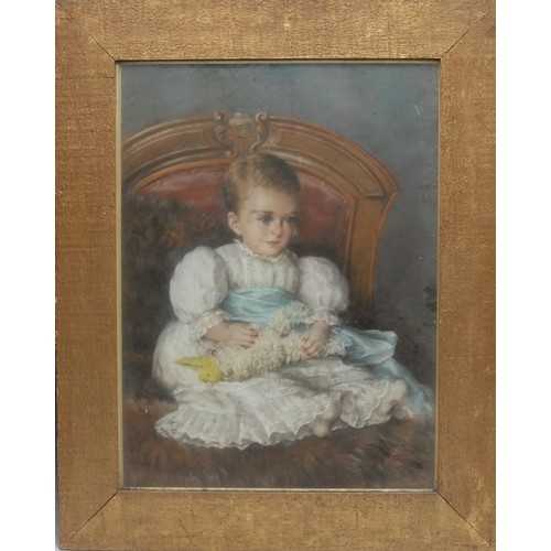 893 - Emily Mitchell (Active 1870's - 1890's)
Portrait of a Young Child 
signed, pastel, 69cm x 51cm