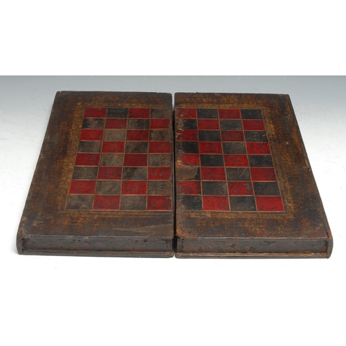 267 - A 19th century tooled and gilt leather games box, as a pair of stacked books, History of Canada Vol ... 