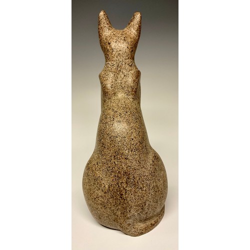 543 - An Egyptian Grand Tour type granite library model of Bastet, as a cat, in seated pose, 39.5cm high