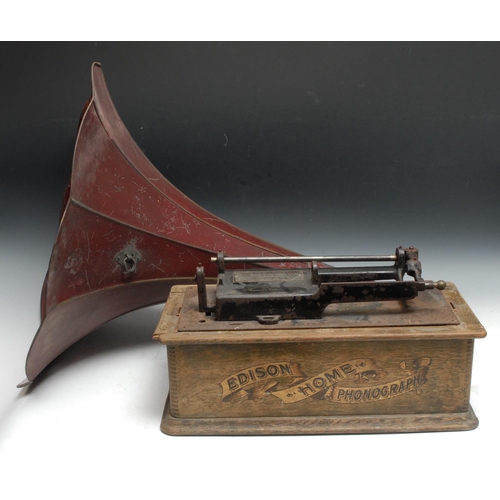 800 - Phonograph Parts - Edison Home Phonograph;  large red tin horn (2)