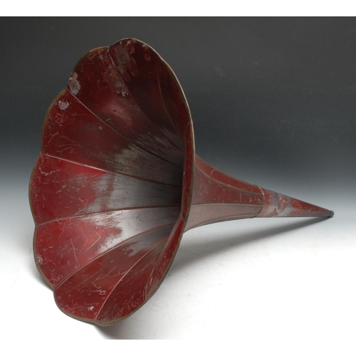 800 - Phonograph Parts - Edison Home Phonograph;  large red tin horn (2)