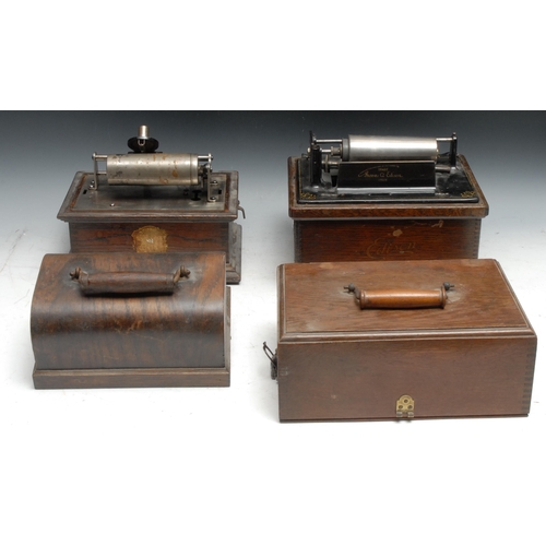 796 - An Edison standard phonograph, domed case;  another (incomplete) (2)