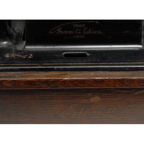 796 - An Edison standard phonograph, domed case;  another (incomplete) (2)