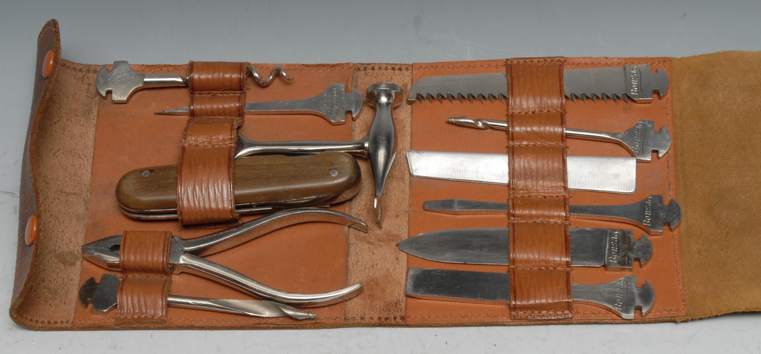 An early 20th century German multitool set, by Bonsa, comprising