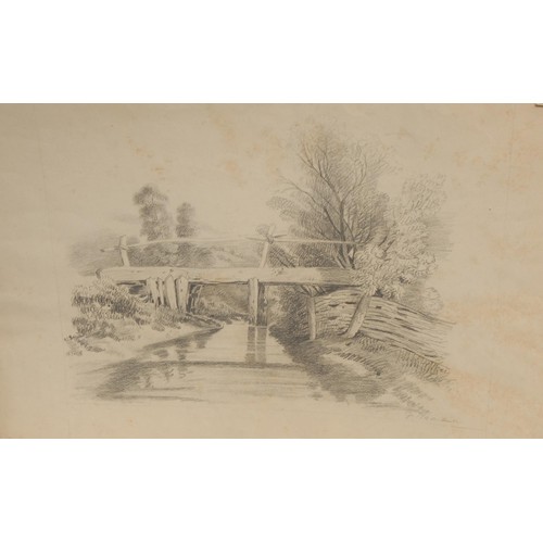 890 - A folio of late 18th/19th century sketches, Giuseppe Mazza (Milan 1871 - 1884) Bridge Across a Strea... 