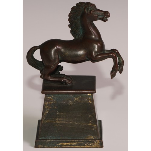 103 - A 19th century Grand Tour equestrian desk bronze, plinth base, 15cm high