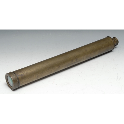 770 - A 19th century brass single-draw telescope, 52cm extending to 92cm long