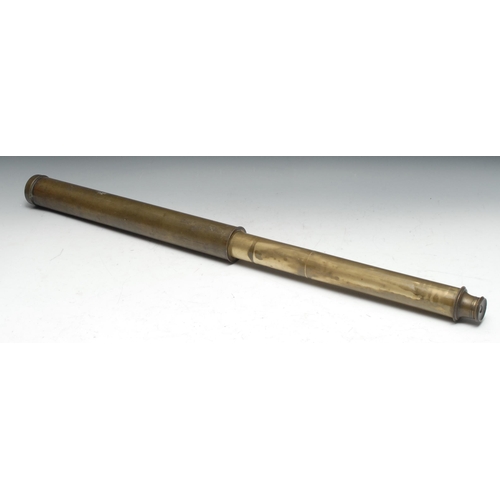 770 - A 19th century brass single-draw telescope, 52cm extending to 92cm long