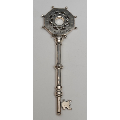 93 - Copoclephily - an Edwardian silver presentation key, Presented by the Trustees [of] Dorchester Wesle... 