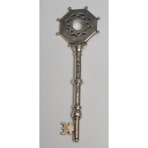 93 - Copoclephily - an Edwardian silver presentation key, Presented by the Trustees [of] Dorchester Wesle... 