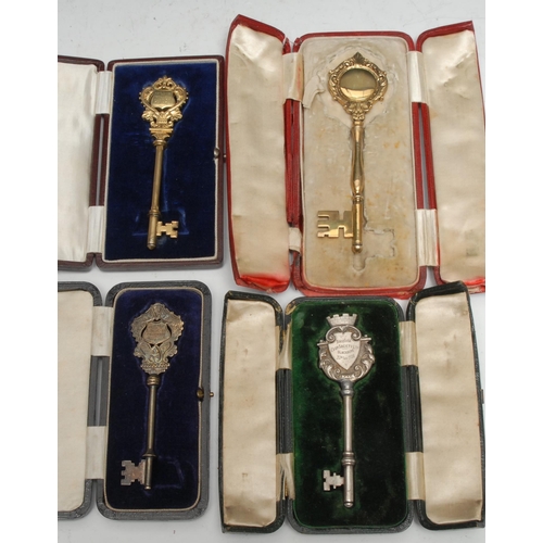 79 - Copoclephily - a George V silver-gilt presentation key, Opening of Rothwell Baptist Church, Presente... 