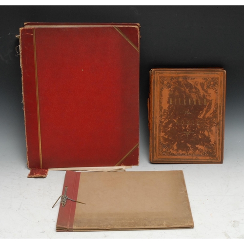 961 - Photography - a late 19th/early 20th century tooled leather photograph album including photographs o... 