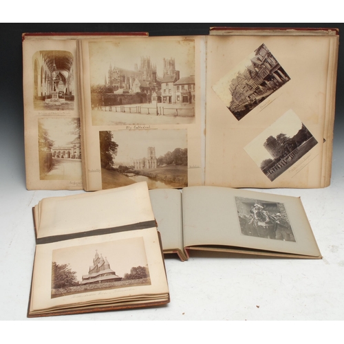 961 - Photography - a late 19th/early 20th century tooled leather photograph album including photographs o... 