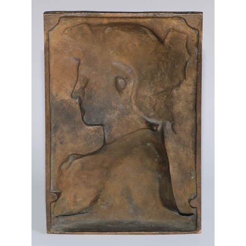 489 - After Edmond Louis Charles Tassel, a cast bronze plaque, Perseus, 19cm x 13cm