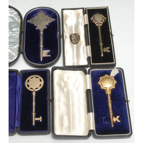 92 - Copoclephily - an Edwardian silver presentation key, Bournville Sunday School, Presented to Miss D R... 