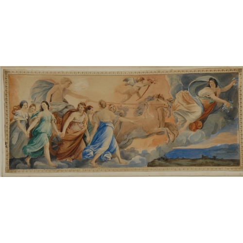 899 - Italian School (19th century)
The Chariot of Apollo
watercolour, 12cm x 25.5cm