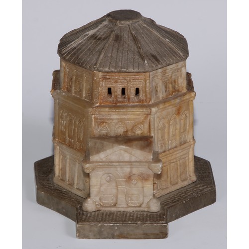 336 - A Grand Tour alabaster architectural model, 11cm high