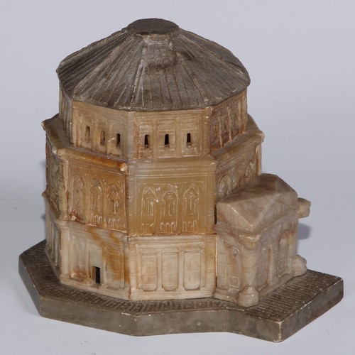 336 - A Grand Tour alabaster architectural model, 11cm high