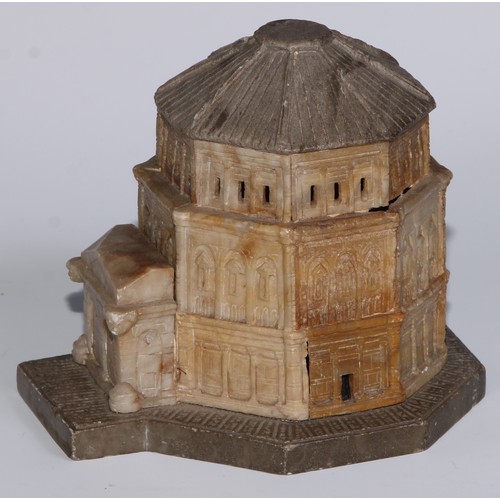 336 - A Grand Tour alabaster architectural model, 11cm high