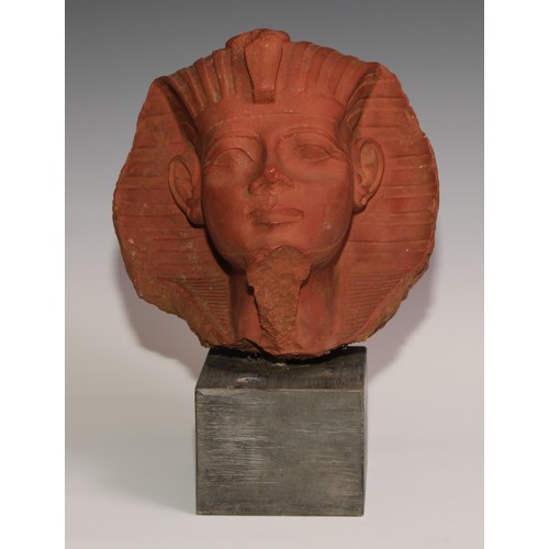 194 - A museum type composition model, after the antique, the head of Pharaoh Ramesses V, 28.5cm high