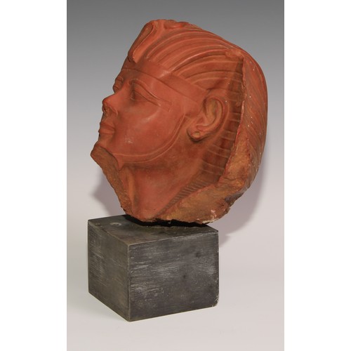 194 - A museum type composition model, after the antique, the head of Pharaoh Ramesses V, 28.5cm high