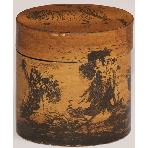 468 - A stacking nest of Japanese oval boxes, decorated with bears and narratuve scenes, the largest 13.5c... 