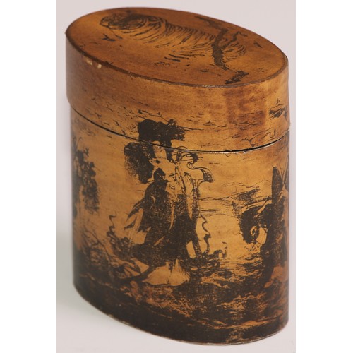 468 - A stacking nest of Japanese oval boxes, decorated with bears and narratuve scenes, the largest 13.5c... 