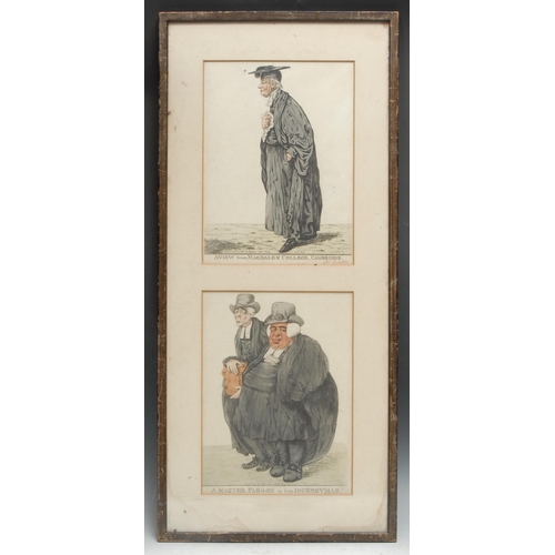 882 - Robert Dighton, a pair of caricatures, A View from Magdalen College, Cambridge, and A Master Parson ... 