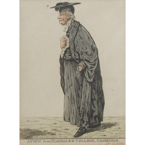 882 - Robert Dighton, a pair of caricatures, A View from Magdalen College, Cambridge, and A Master Parson ... 