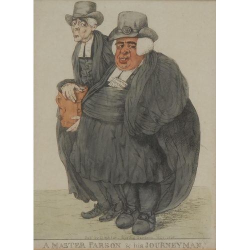 882 - Robert Dighton, a pair of caricatures, A View from Magdalen College, Cambridge, and A Master Parson ... 