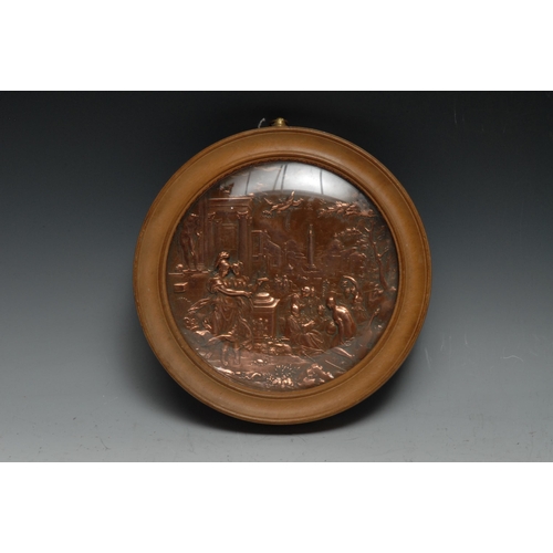 16 - A 19th century electrotype roundel, The Triumph of Virtue, after the Old Master, 14cm diam