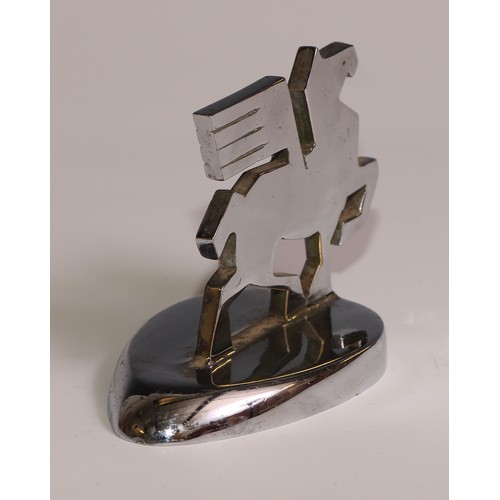 223 - Industrial History - a chrome plated desk mascot, Lansing Bagnall, Basingstoke, 11.5cm wide