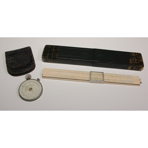 775 - A Fowler's Textile Calculator, Patent Short Scale Type, by Fowler & Co, Manchester, 8.5cm over loop;... 