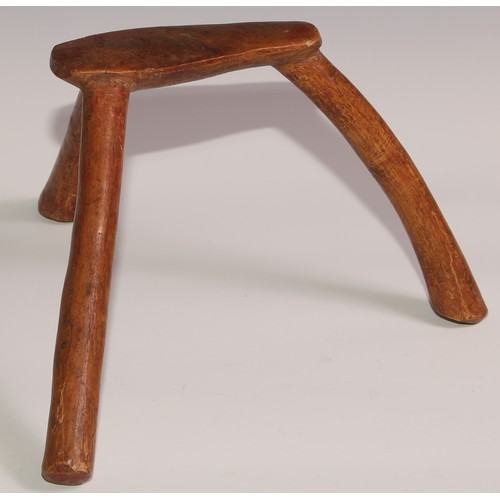 731 - Tribal Art - an East African stool or headrest, possibly Pokot, 19cm high; another (2)