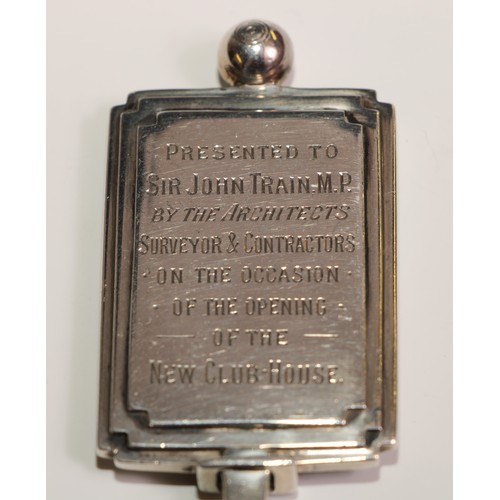 84 - Copoclephily - a Scottish Art Deco silver presentation key, Presented to Sir John Train MP by the Ar... 