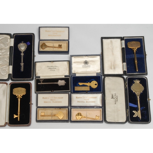 83 - Copoclephily - a Scottish Art Deco gilt metal presentation key, Presented to The Right Honourable Th... 