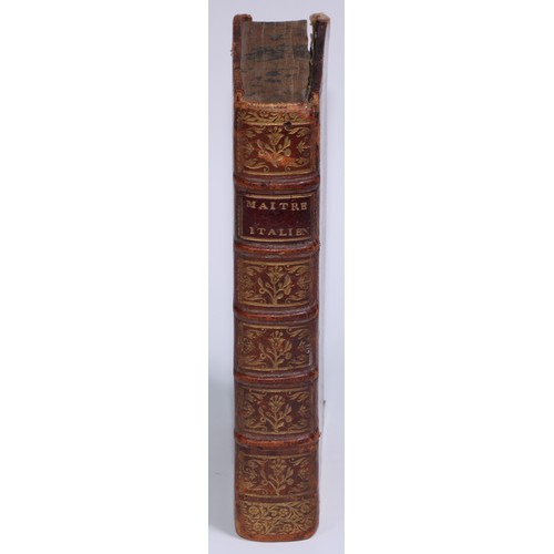 12 - A 19th century disguise volume dummy book box, as a volume of Maitre Italien, tooled and gilt armori... 