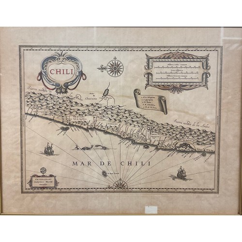 906 - After Johannes Blaeu, a map,  Brasilia [Brazil], 45cm x 57cm overall; others, Nova Belgicaet Anglia ... 