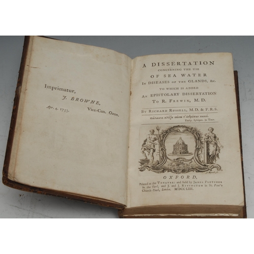 944 - RUSSELL, Richard, A dissertation concerning the use of sea water In Diseases of the glands, &c. to w... 