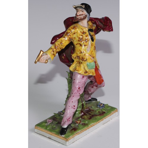 455 - A set of four Continental porcelain figures, probably Sampson Paris, from the commedia dell'arte, th... 