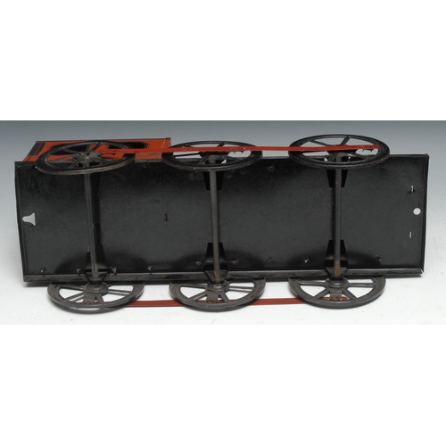 279 - A Brimtoy Brand tinplate carpet train 0-6-0 tank locomotive, numbered 341, 42cm long