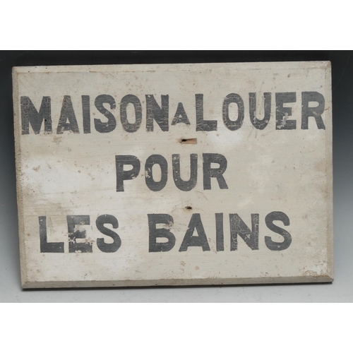 227 - Interior Design and Decoration - an early 20th century French painted softwood bath sign, Maison Lou... 